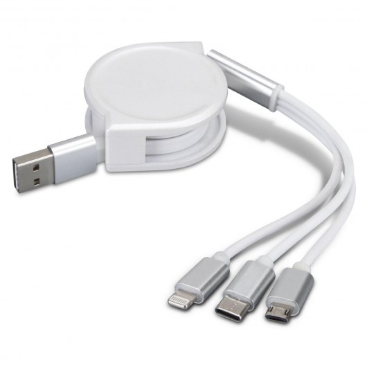 Retractable Charging Cables White